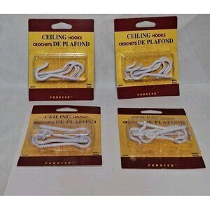 4 Packs, Panacea  Swag Hooks, Powder-coated Steel Ceiling, White ( 5 per pack)
